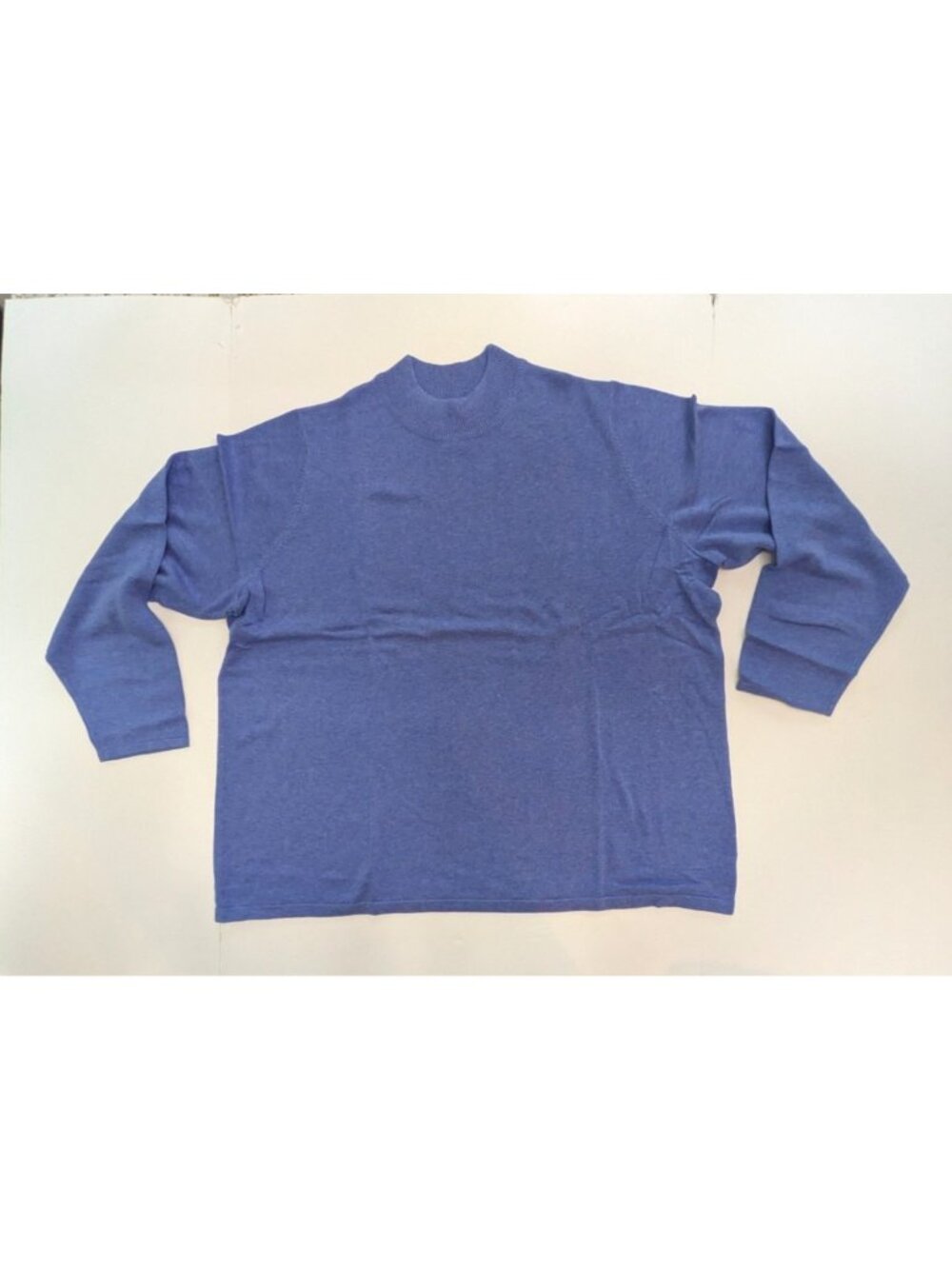 Joan Rivers Classic Mock Neck Sweater Woman Size 2X Periwinkle Blue Cotton Blend